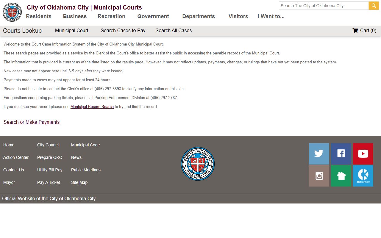 Oklahoma City criminal court records ticket lookup portal