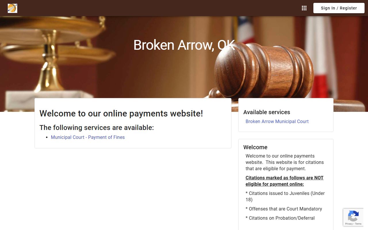 Broken Arrow criminal court records online payment portal