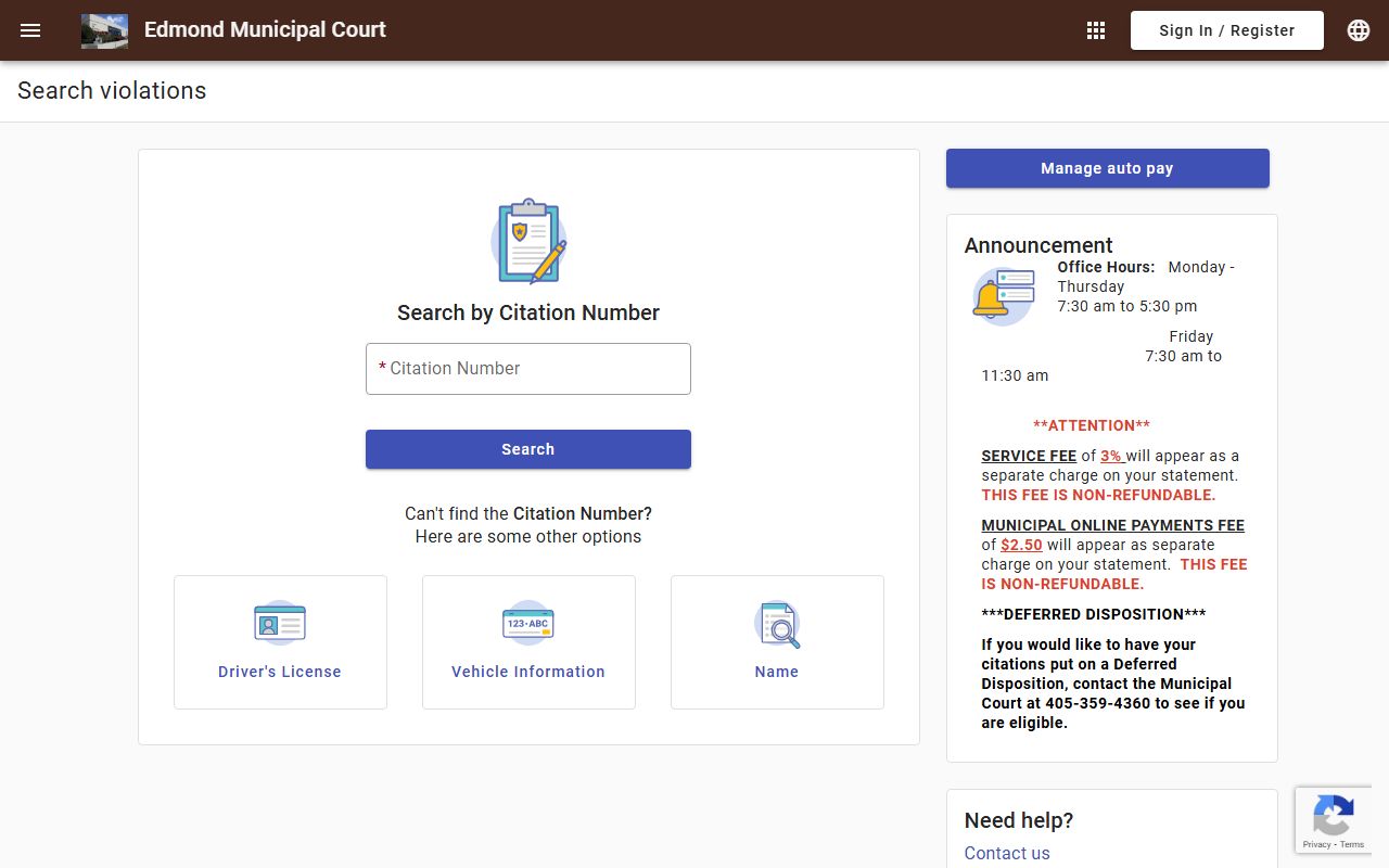 Edmond criminal court records online payment portal