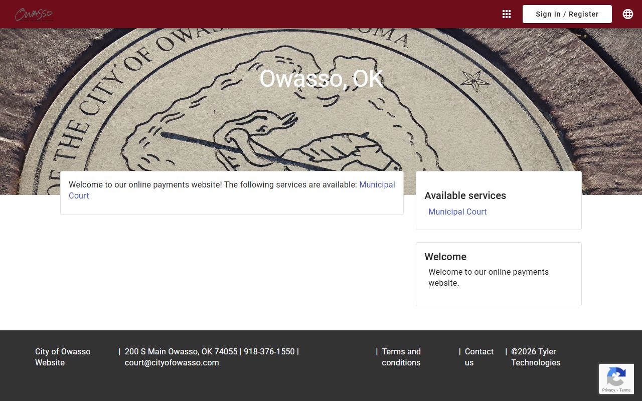 Owasso payment portal for criminal court records