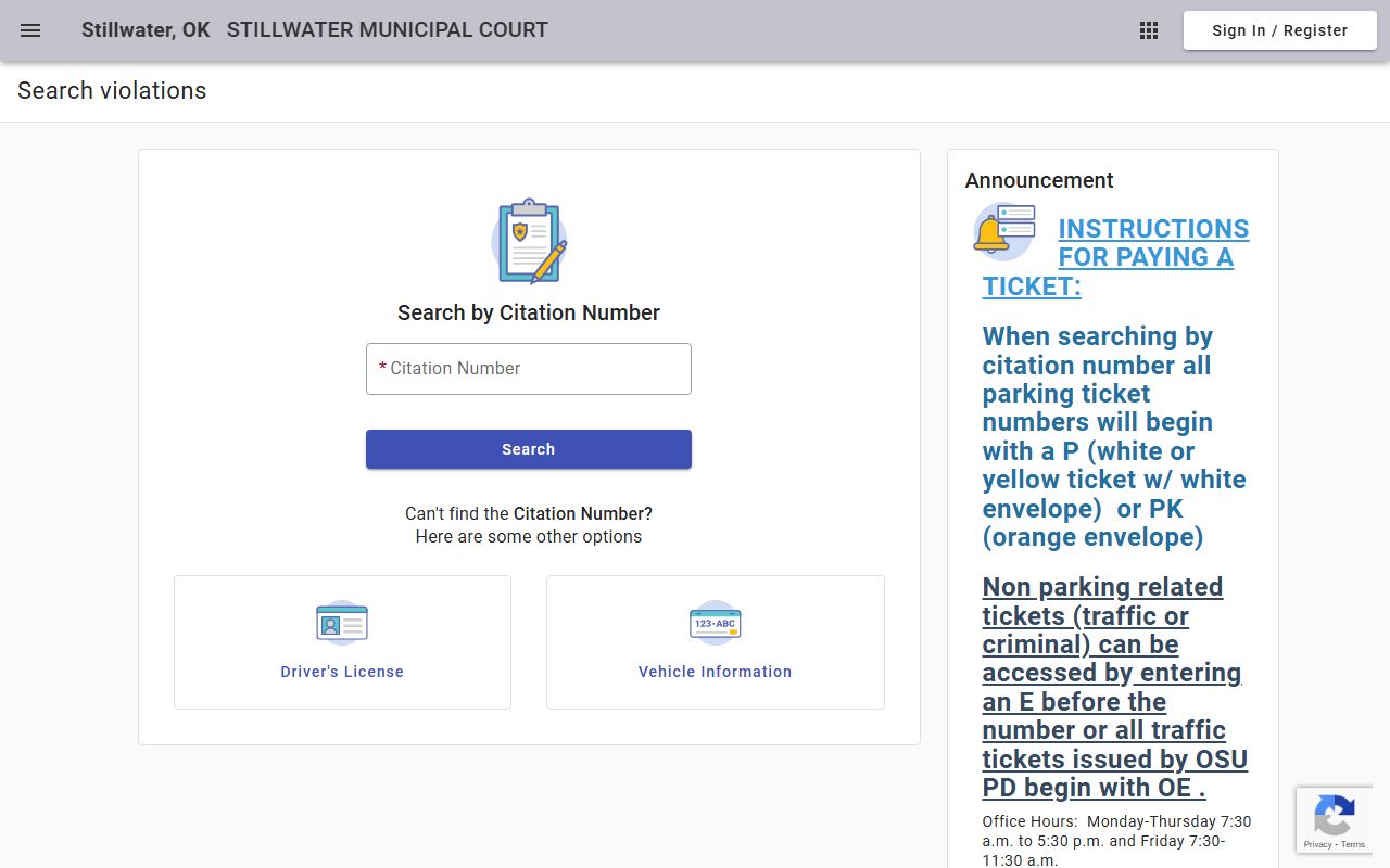 Stillwater citation search for criminal court records lookup