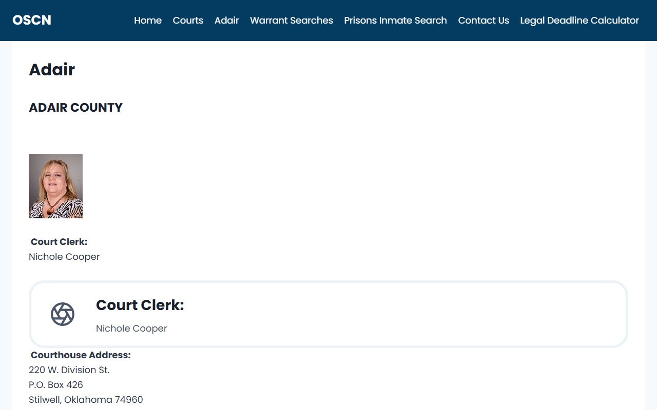 Adair County courthouse criminal court records information