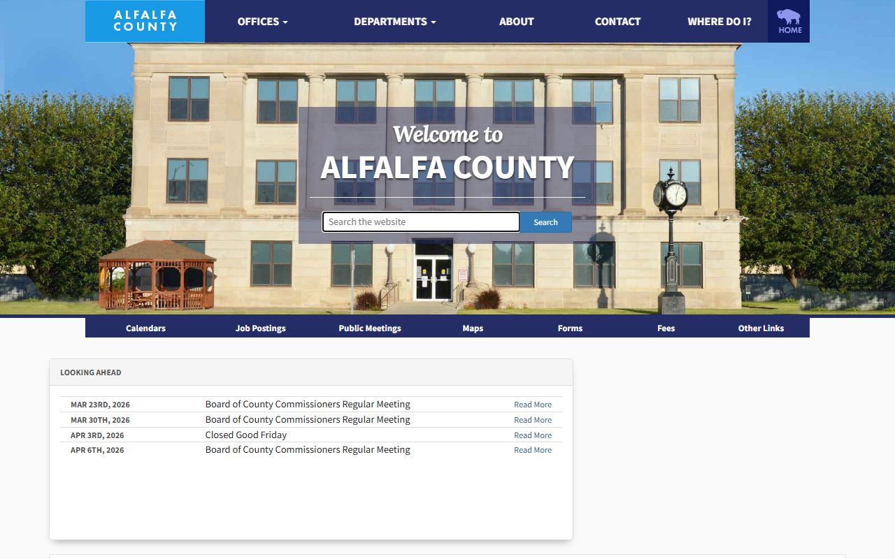 Alfalfa County government criminal court records information