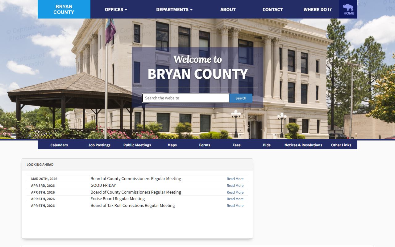 Bryan County website criminal court records information