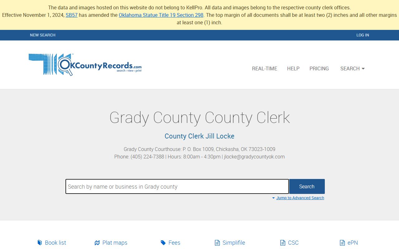 Grady County land records search for criminal court records research