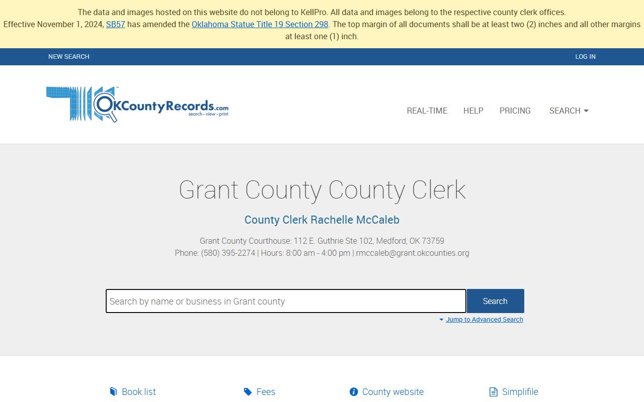 Grant County land records search related to criminal court records
