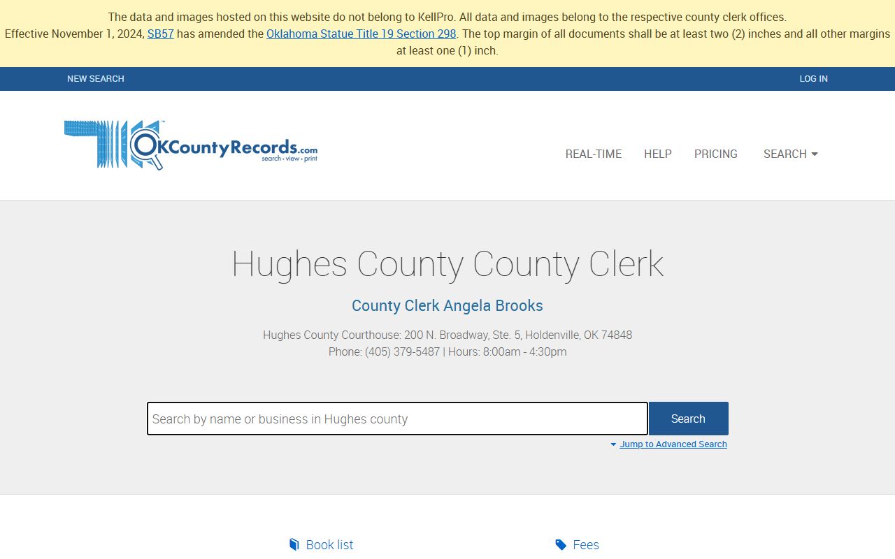 Hughes County land records search portal