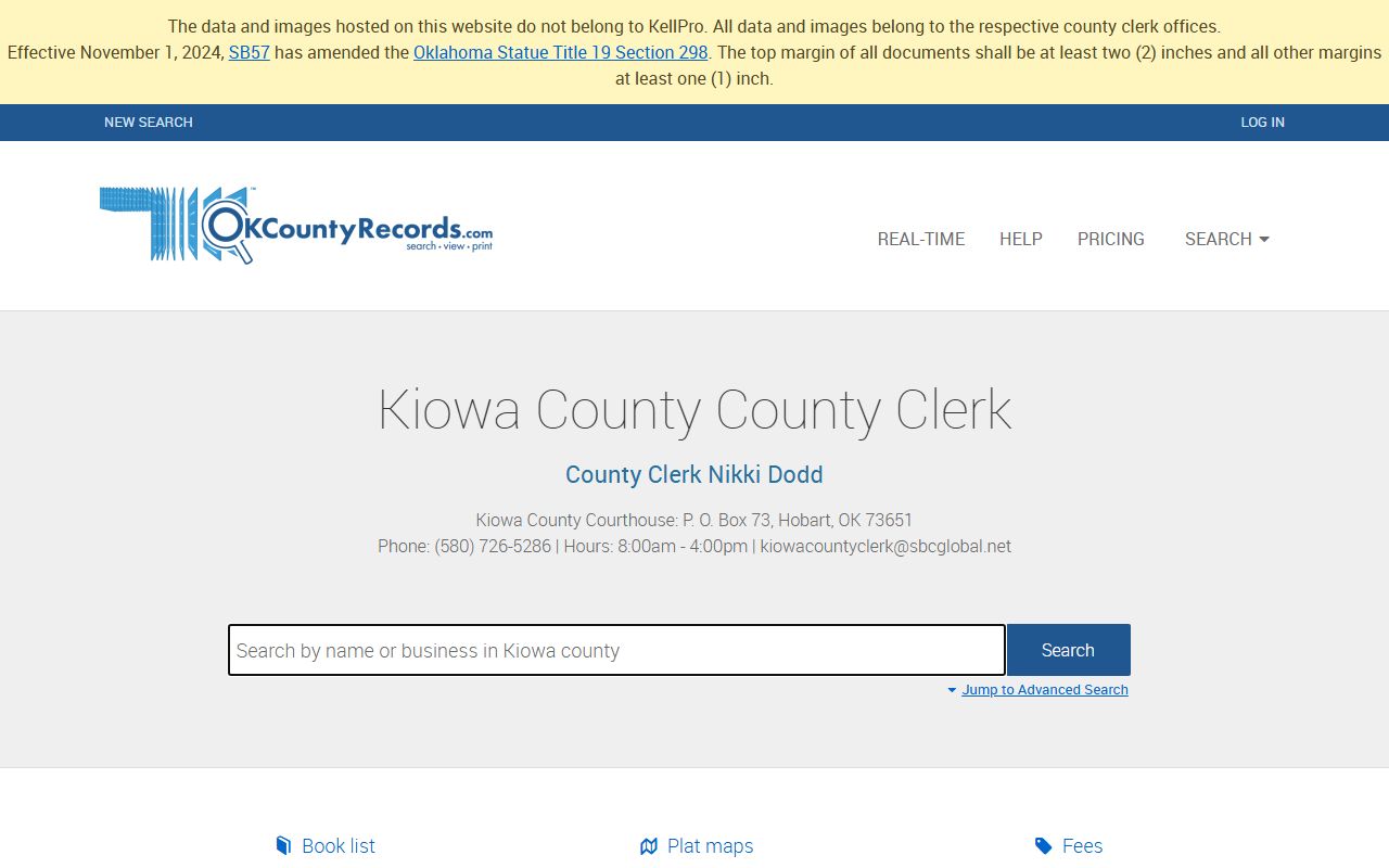 Kiowa County land records search criminal court records