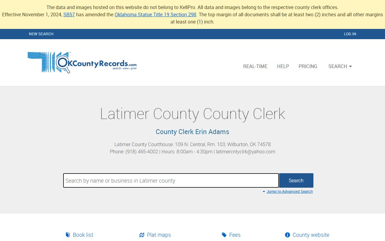 Latimer County land records search criminal court records