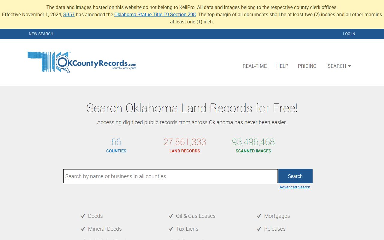 Woods County land records search portal for criminal court records